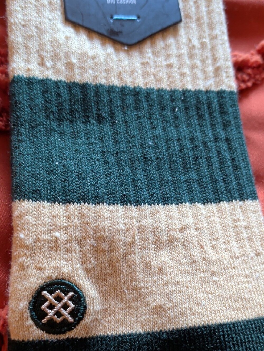 Stance Striped Crew Socks in Green and Cream - Picture 6 of 6